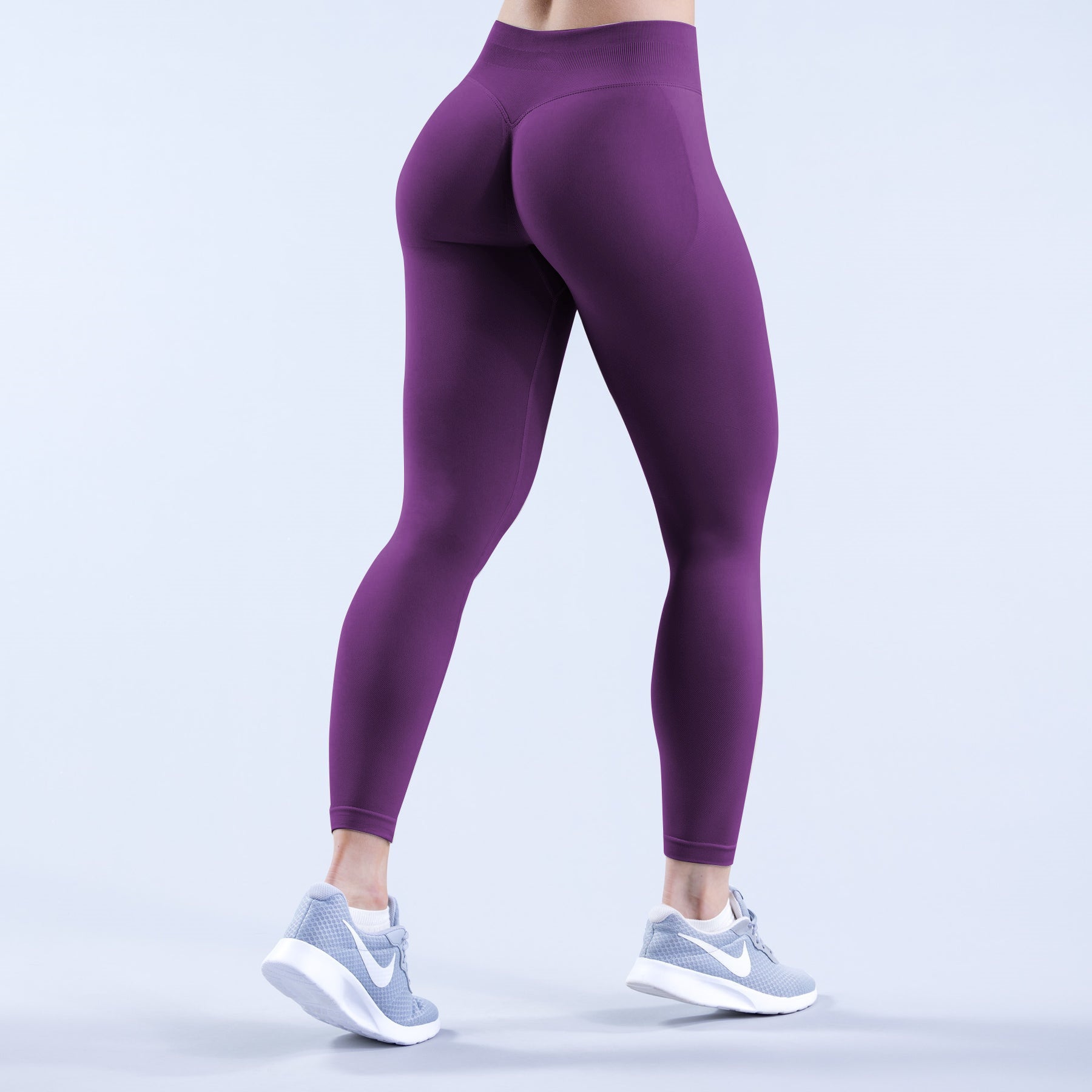 Three-section Ruched Hip-lifting Seamless Low-waist Fitness Nine-point Pants Yoga Leggings